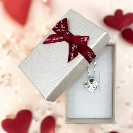 Srebrny Naszyjnik Serce 925 z Grawerem – Łańcuszek Singapur w Pudełku z Dedykacją
