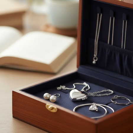 Naszyjnik srebrny sekretnik serce próby 925 na łańcuszku Singapur 45 cm – grawer gratis