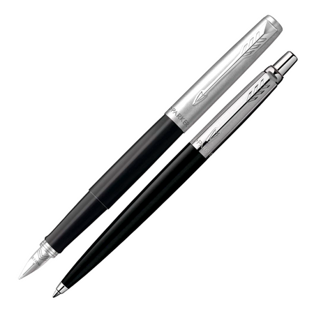 Personalizowany Zestaw Długopis i Pióro Wieczne z Grawerem Parker Jotter – Personalizowany Prezent dla Nauczyciela, Współpracownika, Absolwenta, na Zakończenie Roku Szkolnego, Dzień Nauczyciela, Przejście na Emeryturę, Boże Narodzenie i Upominek Biznesowy