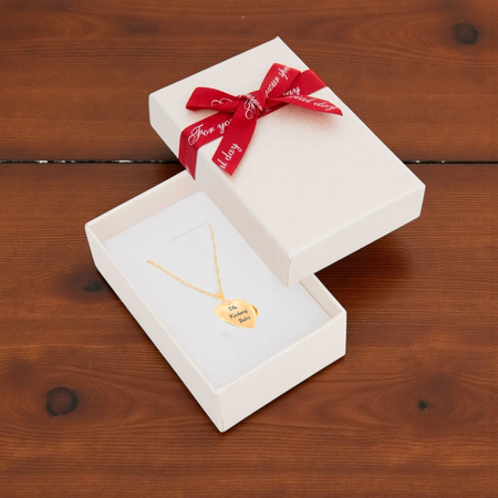 Naszyjnik sekretnik serce srebro 925 pozłacane 24K w pudełku z kokardką – grawer gratis