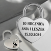 Srebrna Kłódka z Grawerem w Kształcie Serca – Personalizowany Prezent na Walentynki, Most Miłości, Rocznicę