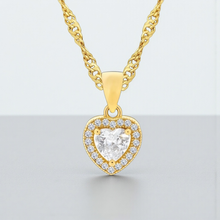 Naszyjnik serce markiza pozłacany na łańcuszku, w pudełku z kokardką – idealny prezent