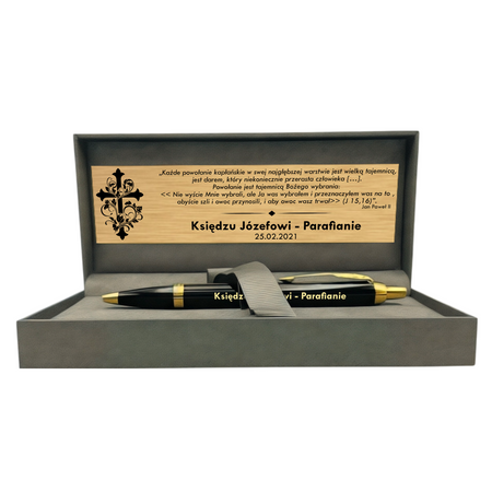 Personalizowany Długopis Parker IM Czarny GT z Grawerem – Elegancki Prezent dla Nauczyciela, Promotora i Magistra, na Dzień Nauczyciela, Obronę Pracy, Urodziny, Święta oraz Jubileusz