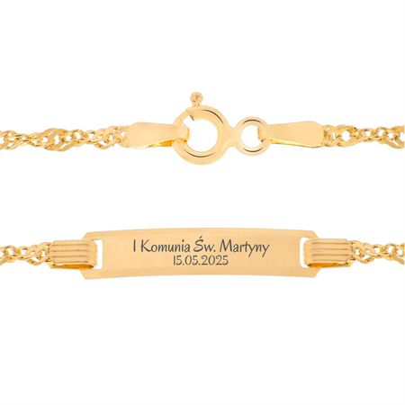 Złota bransoletka dziecięca 585 – wyjątkowy upominek na chrzest, roczek, komunię