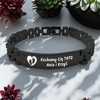 Czarna Stalowa Bransoleta 20 cm z Grawerem – Unikatowy Personalizowany Prezent dla Mężczyzny, ICE, Walentynki, Dzień Ojca, Urodziny, Imieniny 