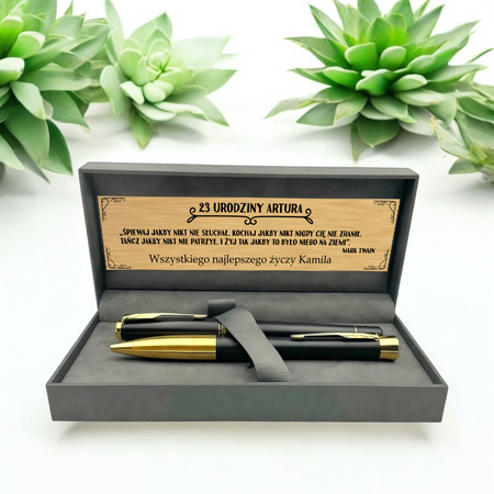 Elegancki Zestaw Parker Urban GT Pióro i Długopis z Grawerem i Dedykacją - Personalizowany Prezent dla Księdza, Nauczyciela, Magistra, Doktora i na Awans