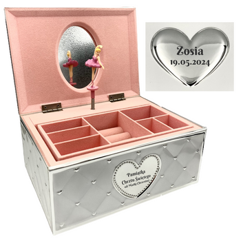 Szkatułka Pozytywka Zilverstad – Elegancki Prezent dla Dziewczynki na Chrzest i Urodziny