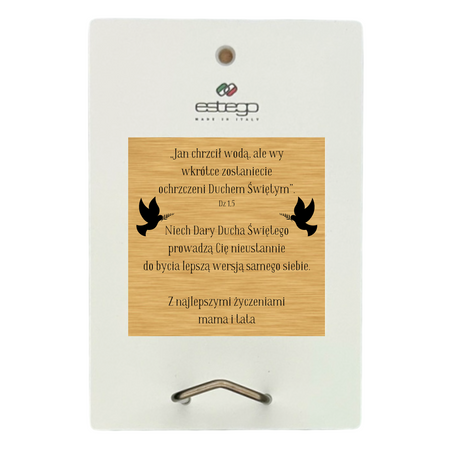 Pamiątka Bierzmowania – Obrazek Drewniany Estego 10×15 z Indywidualną Dedykacją