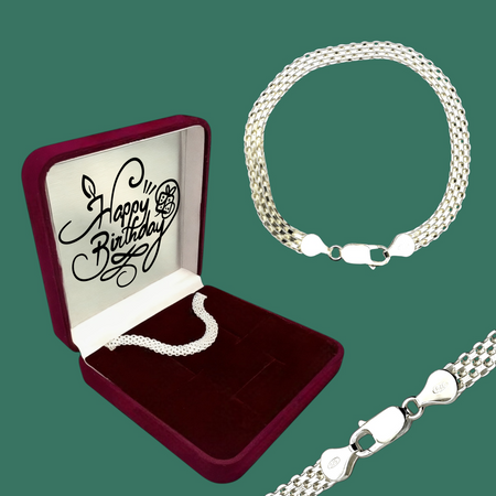 Srebrna Bransoletka Bismark 925 – Personalizowana w Pudełku z Dedykacją