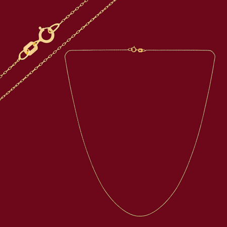 Łańcuszek ankier diamentowany złoto 585 najcieńszy 45 cm | elegancki złoty łańcuszek damski