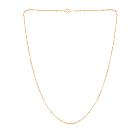 Łańcuszek Singapur 45 cm, srebro 925 pozłacane złotem, lekki 1,5 g – klasyczna biżuteria