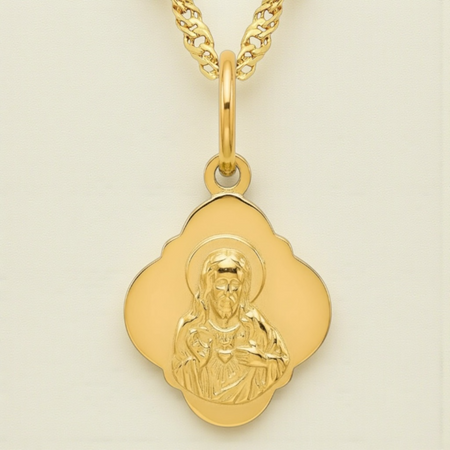 Medalik Szkaplerz na łańcuszku Singapur – religijny prezent w pudełku z kokardką