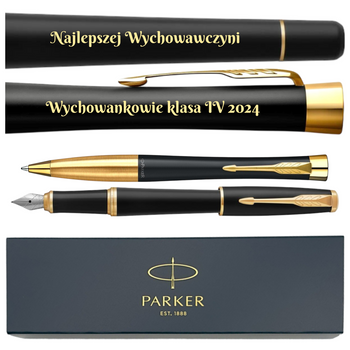 Zestaw Pióro i Długopis Parker Urban z Grawerem – Personalizowany Prezent dla Nauczyciela, Promotora, Absolwenta, na Dzień Matki, Dzień Ojca, Rocznice i Urodziny