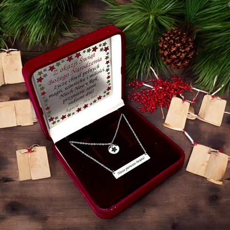 Naszyjnik Podwójny ze Stali Szlachetnej 316L – Personalizowany z Grawerem w Pudełku z Dedykacją