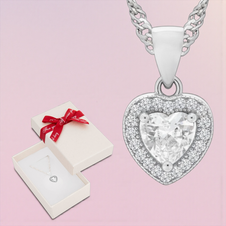Naszyjnik srebrny serce markiza 925 na łańcuszku Singapur, w pudełku z kokardką