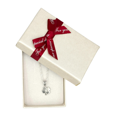 Srebrny Naszyjnik 925 z Koniczynką – Łańcuszek Singapur, Personalizowany Upominek z Grawerem