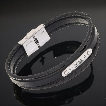 Bransoletka Męska 21 cm – Rzemień Ekoskóra + Dowolny Grawer Gratis