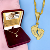 Złoty Naszyjnik Podwójne Stópki 585 z Grawerem – Łańcuszek w Pudełku z Dedykacją