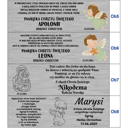 Obrazek malowany na drewnie Twój Anioł Stróż Dedykacja 10×15 cm Prezent na Chrzest