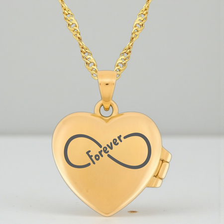 Naszyjnik sekretnik serce srebro 925 pozłacane 24K w pudełku z kokardką – grawer gratis