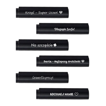 Personalizowany Długopis Aluminiowy Czarny w Pudełku – Prezent z Grawerem i Dedykacją na Okoliczności Biznesowe i Szkolne