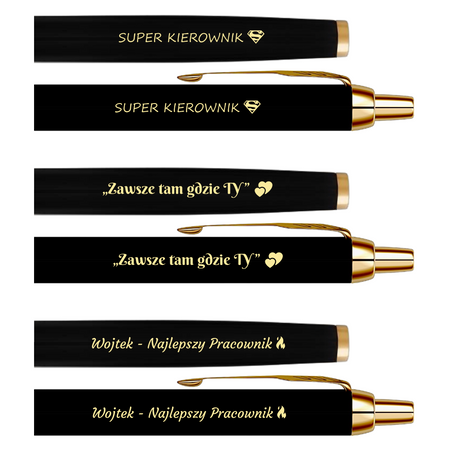 Personalizowany Zestaw Parker IM Black GT – Pióro Wieczne i Długopis Czarny z Grawerem, Prezent na Urodziny i Święta