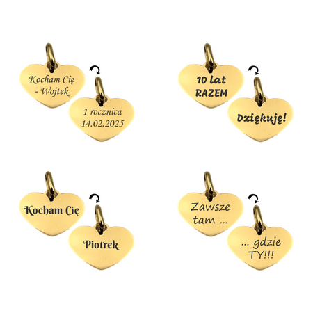 Złoty Naszyjnik Serce 585 z Grawerem – Łańcuszek Ankier w Pudełku z Dedykacją