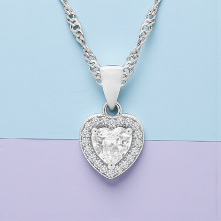 Naszyjnik srebrny serce markiza 925 na łańcuszku Singapur, w pudełku z kokardką