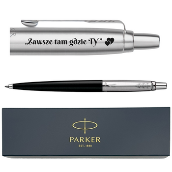 Personalizowany Długopis Parker Jotter z Grawerem Czarny CT – Prezent na Zakończenie Roku, dla Nauczyciela, Maturzysty