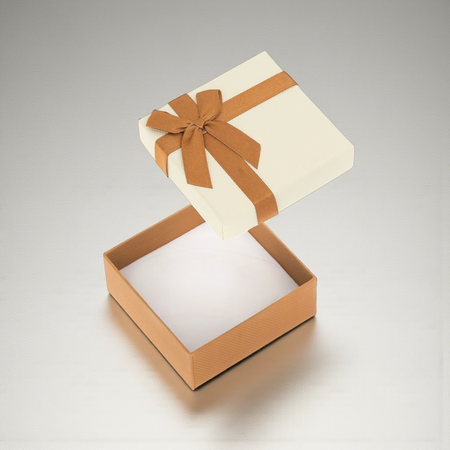 Pudełko upominkowe na biżuterię, kremowo-brązowe