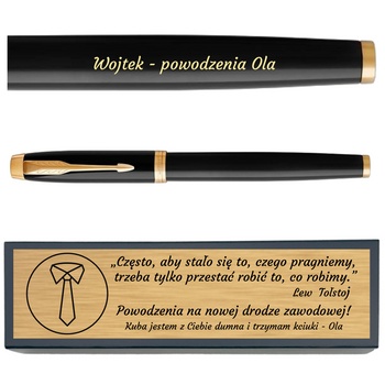  Parker IM GT Czarne Pióro Wieczne z Grawerem – Elegancki Prezent dla Szefa, Prawnika, Nauczyciela