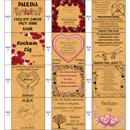 Czarne pudełko welurowe z atłasem + złota tabliczka z dedykacją