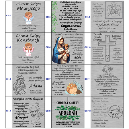 Personalizowany Różaniec z Czarnymi Błyszczącymi Serduszkami - Na Chrzest, Komunię, Bierzmowanie