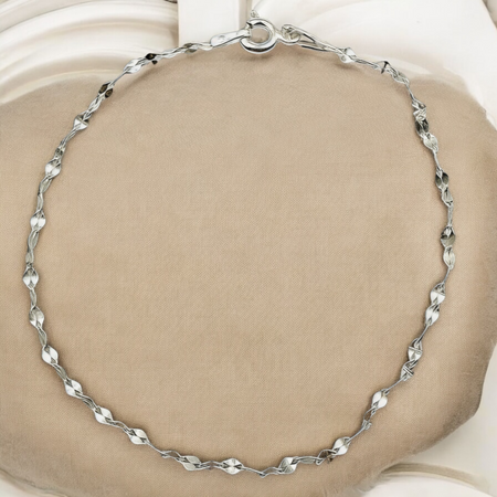 Damska Bransoletka Srebrna 925 – Ankier Spłaszczany z Dedykacją w Pudełku