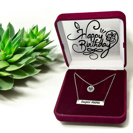 Naszyjnik Podwójny ze Stali Szlachetnej 316L – Personalizowany z Grawerem w Pudełku z Dedykacją