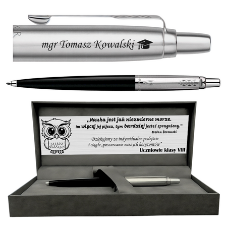 Długopis Parker z Grawerem Jotter Special Czarny CT w Pudełku z Dedykacją – Elegancki Prezent Personalizowany w Pudełku, Idealny na Dzień Nauczyciela, Zakończenie Roku, Urodziny