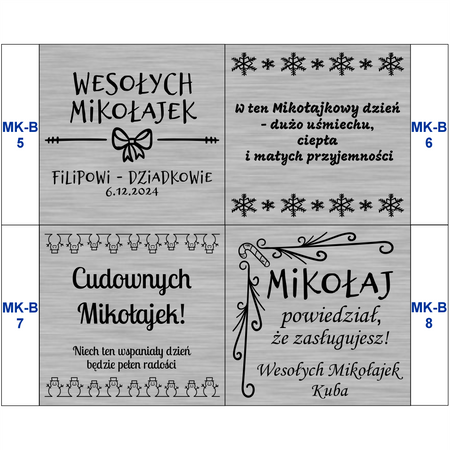 Czarne pudełko welurowe z atłasem + srebrna tabliczka z dedykacją