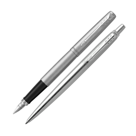 Zestaw długopis i pióro wieczne stalowe Parker Jotter CT Grawer Prezent dla Nauczyciela