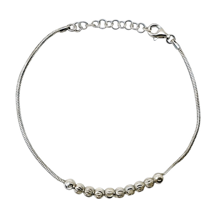 Srebrna Bransoletka 925 z Kulkami – Upominek z Tabliczką Dedykacyjną