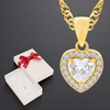 Naszyjnik serce markiza pozłacany na łańcuszku, w pudełku z kokardką – idealny prezent