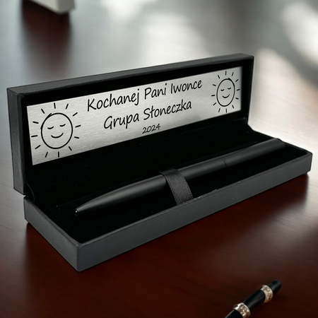 Personalizowany Długopis Aluminiowy Czarny w Pudełku – Prezent z Grawerem i Dedykacją na Okoliczności Biznesowe i Szkolne