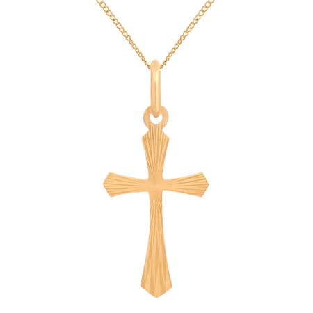 Krzyżyk z łańcuszkiem złoty pr. 585 z grawerem w pudełku welurowym z dedykacją