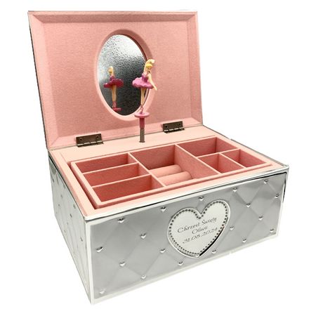 Szkatułka Pozytywka Zilverstad – Elegancki Prezent dla Dziewczynki na Chrzest i Urodziny