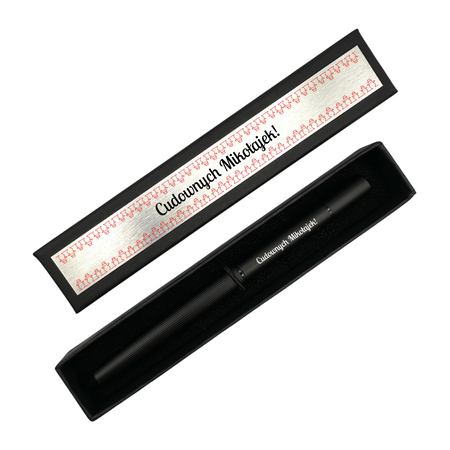 Czarny Długopis i Ołówek Wieczny 2w1 z Grawerem – Zestaw w Pudełku z Dedykacją