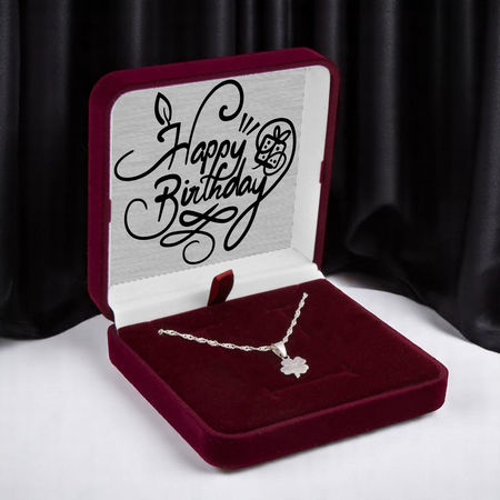 Naszyjnik Srebrny 925 z Koniczynką i Grawerem – Personalizowana Biżuteria z Łańcuszkiem Singapur