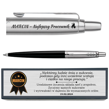 Długopis Parker Jotter Czarny CT z Grawerem – Personalizowany Prezent w Pudełku z Dedykacją