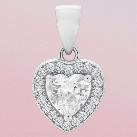 Elegancka zawieszka serce 9x9mm – srebro 925 rodowane, cyrkonie, idealna na prezent, 1g