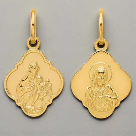 Złoty Medalik Szkaplerz próby 585 – Prezent na Chrzest, Komunię, Bierzmowanie