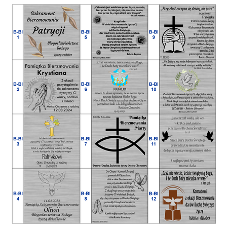 Personalizowany Różaniec z Czarnymi Błyszczącymi Serduszkami - Na Chrzest, Komunię, Bierzmowanie