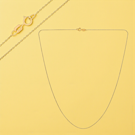 Łańcuszek ankier diamentowany złoto 585 najcieńszy 45 cm | elegancki złoty łańcuszek damski